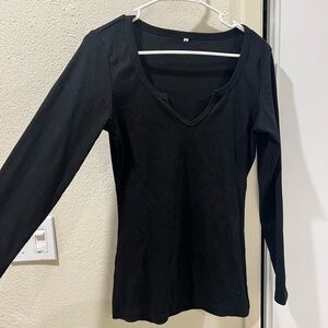 NEVER WORN LONG SLEEVE RIBBED T SHIRT